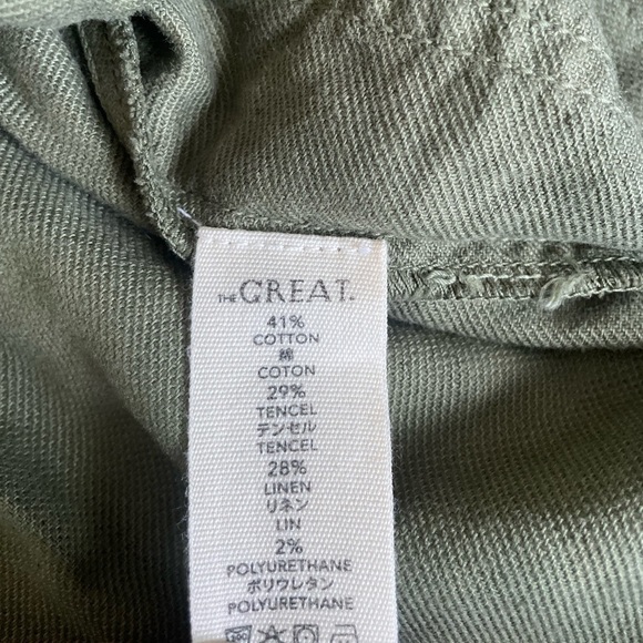 The GREAT. Green Splatter Paint Button Down Top Size 0 - Picture 4 of 7